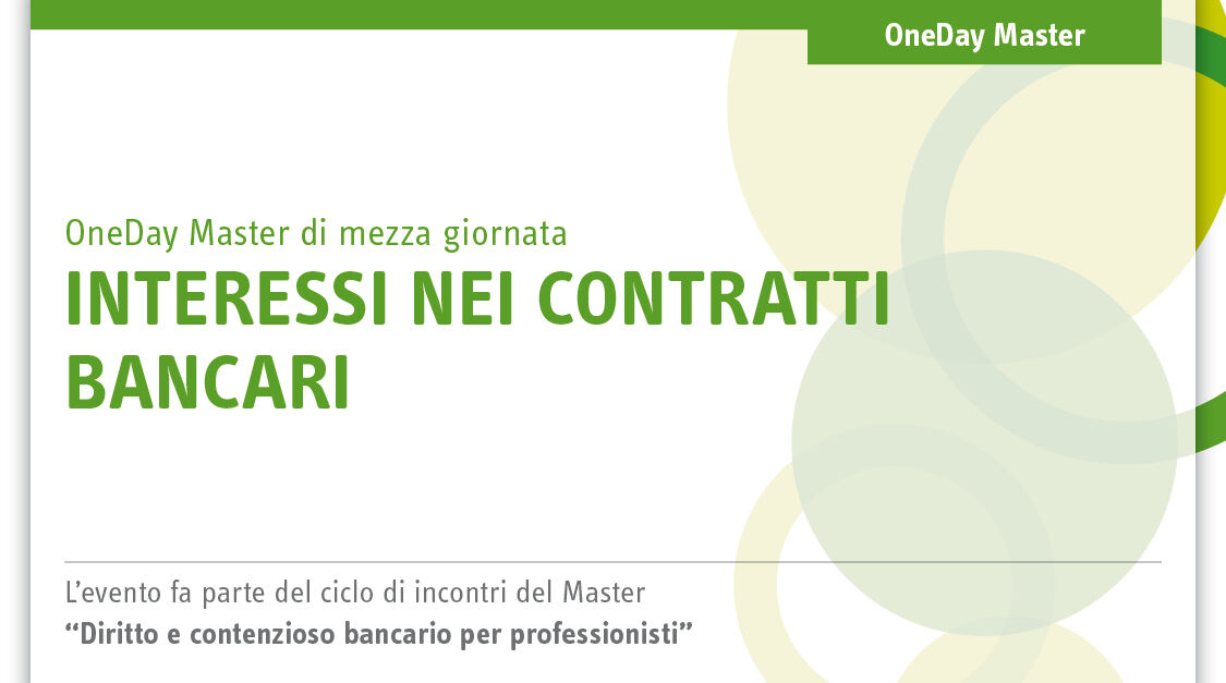 Immagine Interessi nei contratti bancari | Euroconference